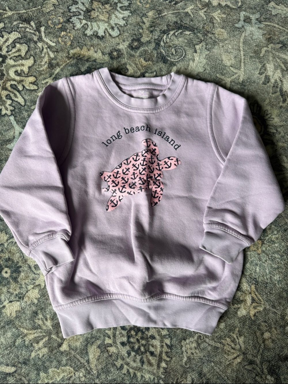 Long Beach Island Kids Lilac Sea Turtle Sweatshirt
